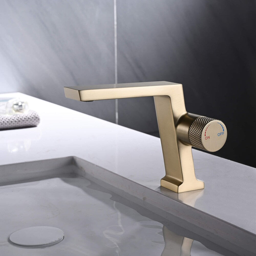 WBF7 Brushed Gold Single Hole Bathroom Sink Faucet with Single Handle