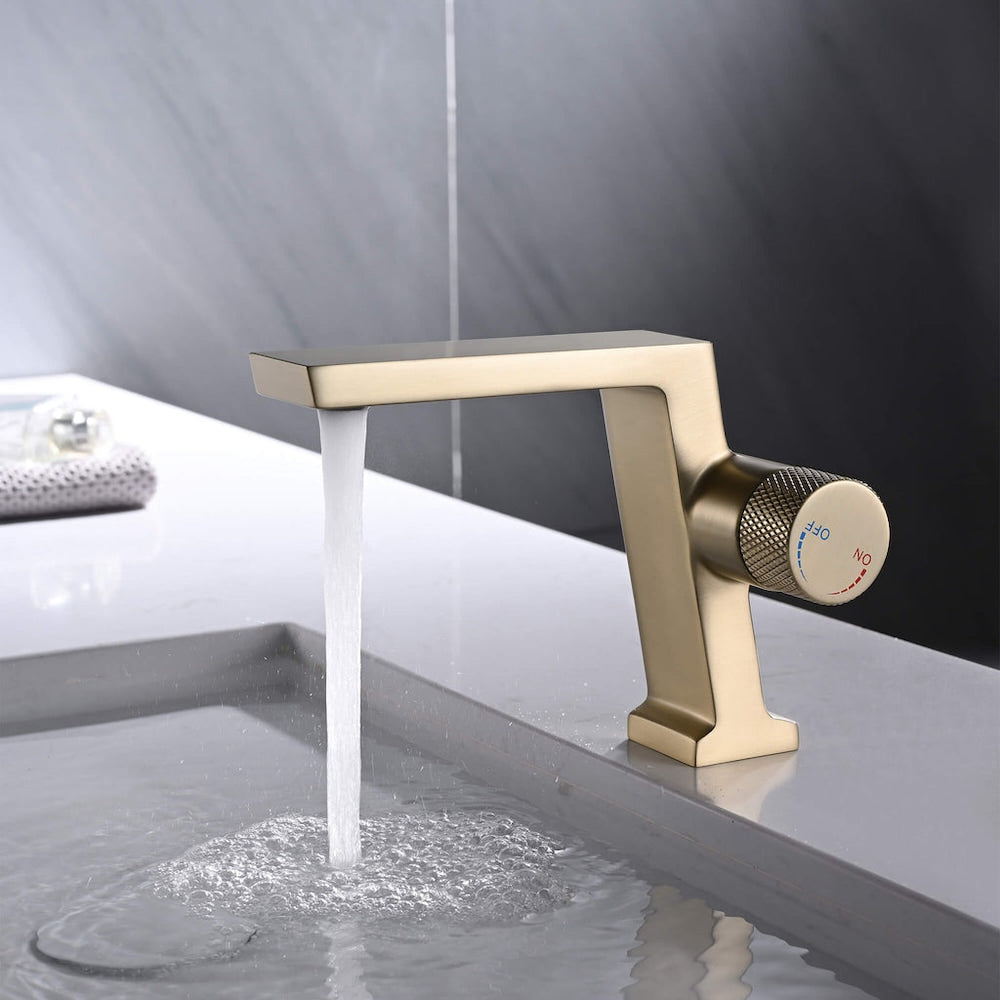 WBF7 Brushed Gold Single Hole Bathroom Sink Faucet with Single Handle