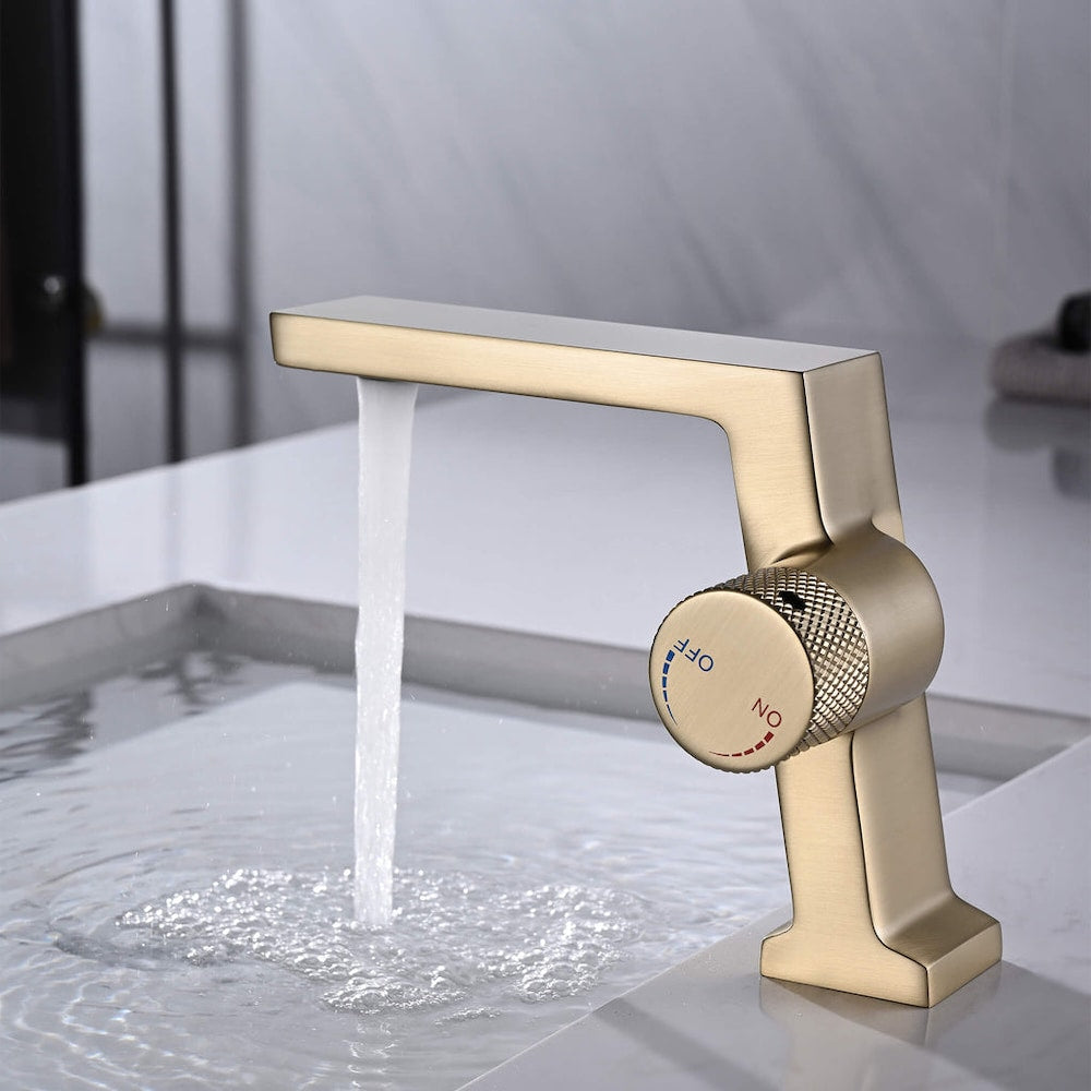 WBF7 Brushed Gold Single Hole Bathroom Sink Faucet with Single Handle