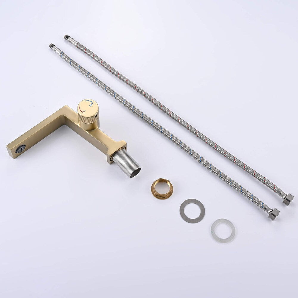 WBF7 Brushed Gold Single Hole Bathroom Sink Faucet with Single Handle