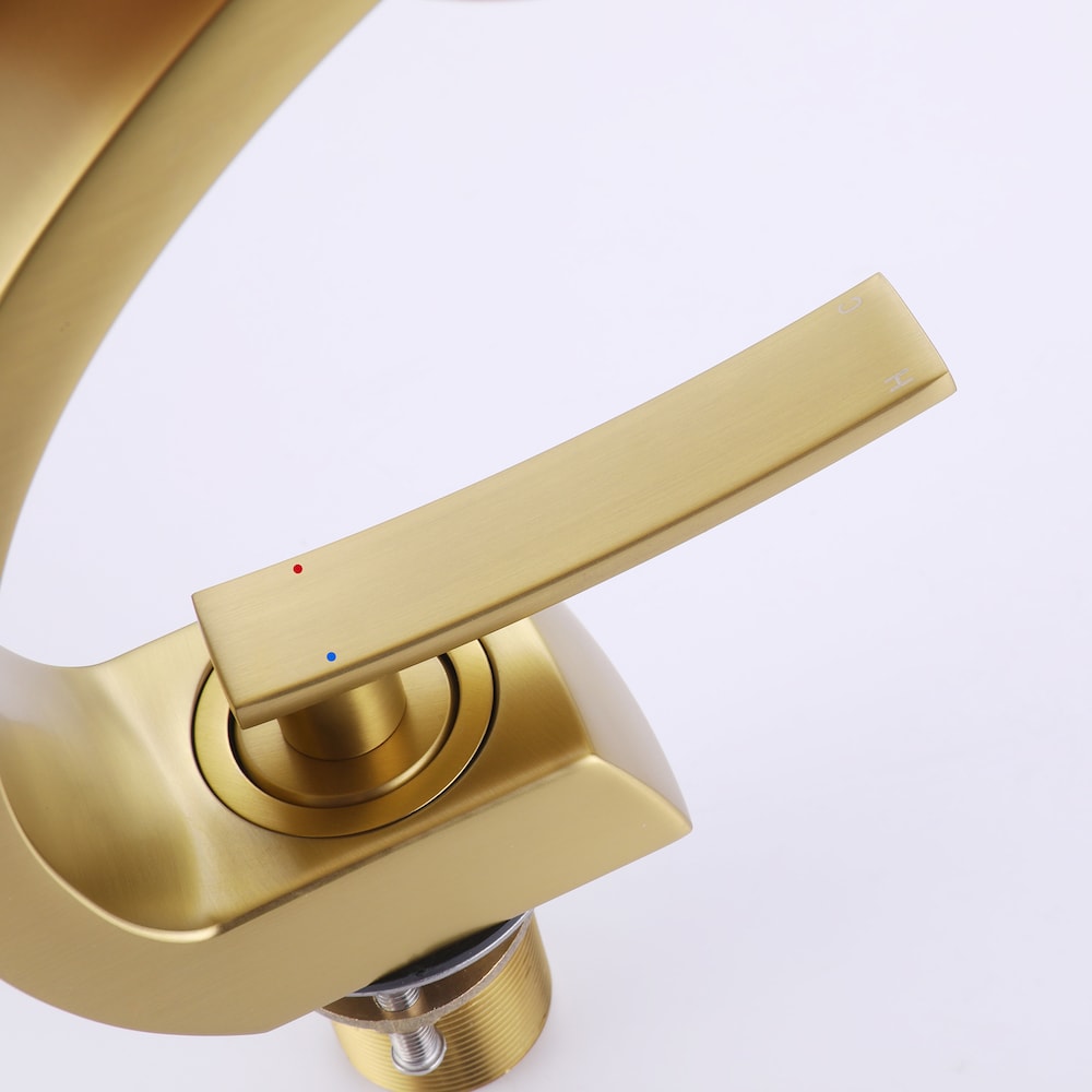WBF9 Brushed Gold Single Hole Bathroom Sink Faucet with Single Handle