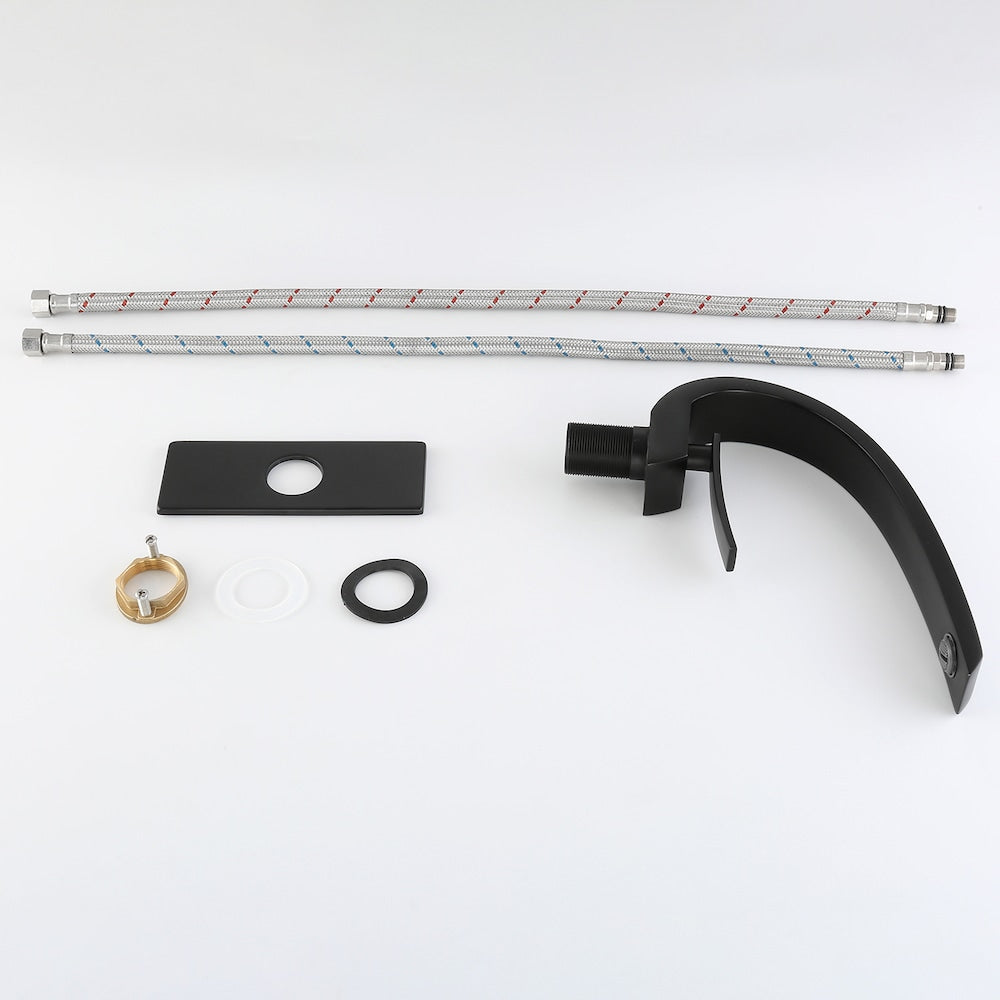 WBF9 Matte Black Single Hole Bathroom Sink Faucet with Single Handle