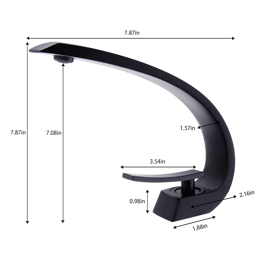 WBF9 Matte Black Single Hole Bathroom Sink Faucet with Single Handle