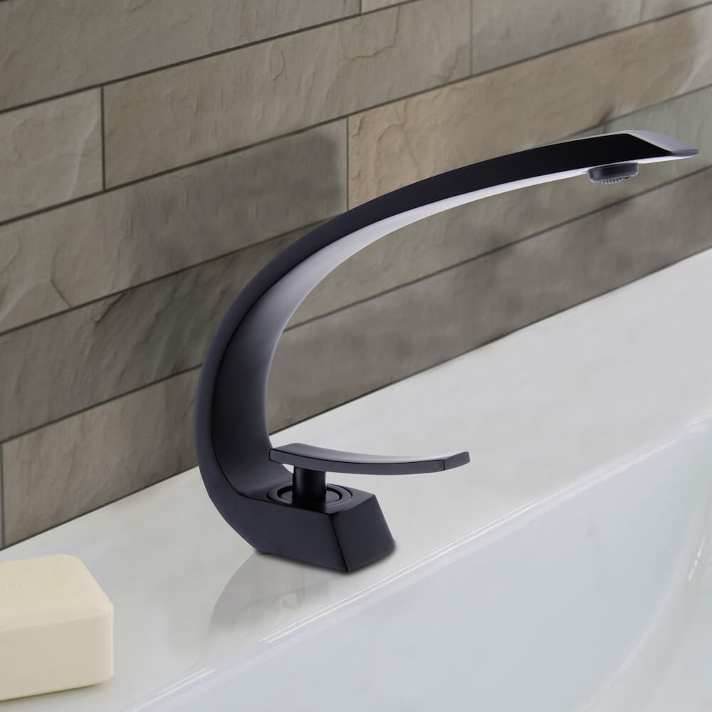 WBF9 Matte Black Single Hole Bathroom Sink Faucet with Single Handle