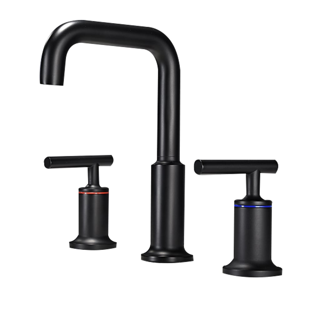 ZCJ2 Widespread Bathroom Sink Faucet with 2 Handle in Matte Black