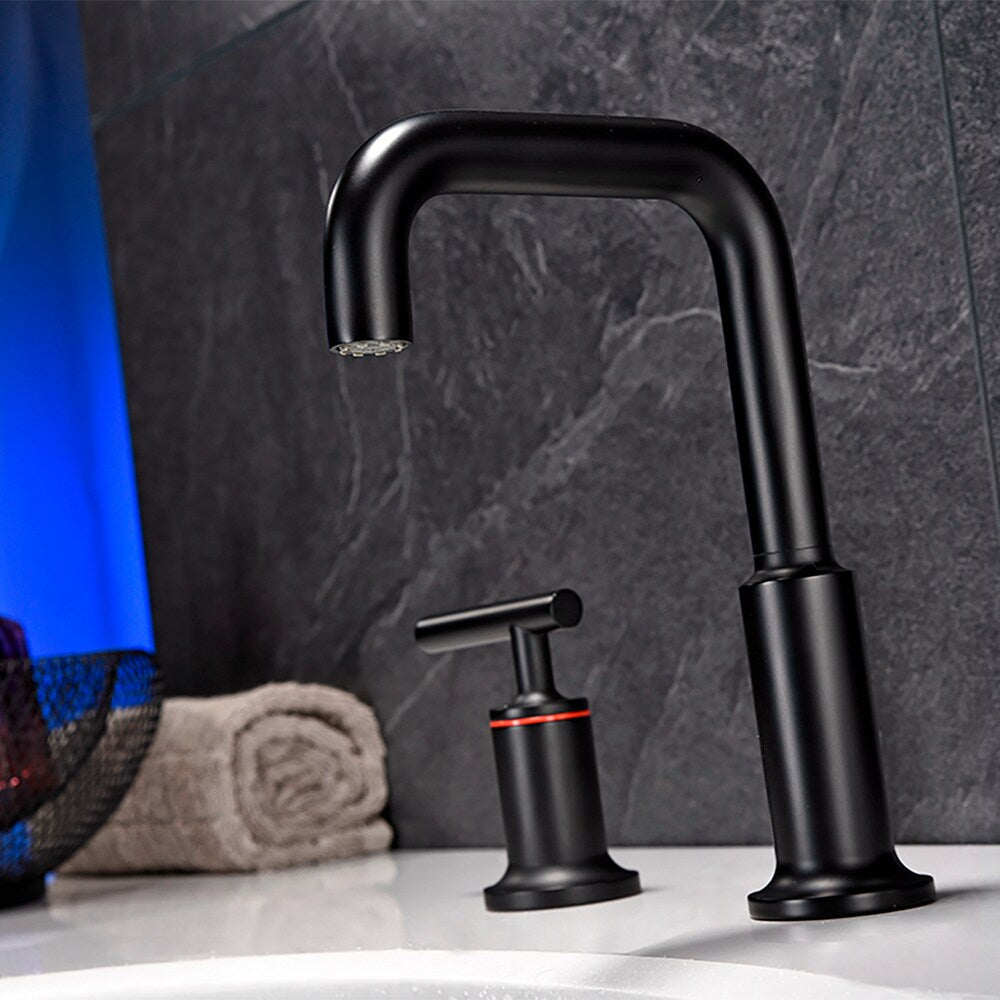 ZCJ2 Widespread Bathroom Sink Faucet with 2 Handle in Matte Black