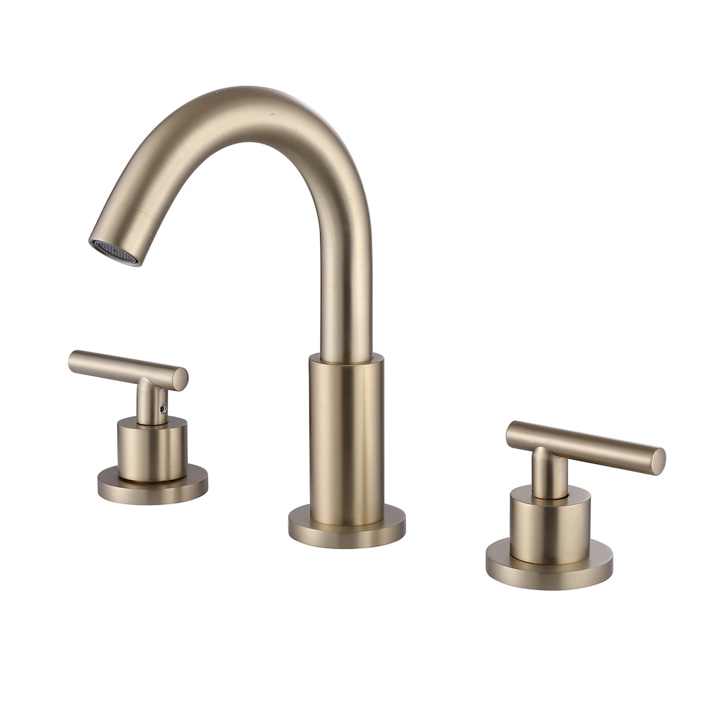 RZCJ3 Widespread Bathroom Sink Faucet with 2 Handle in Brushed Gold