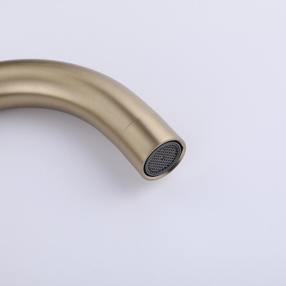 RZCJ3 Widespread Bathroom Sink Faucet with 2 Handle in Brushed Gold