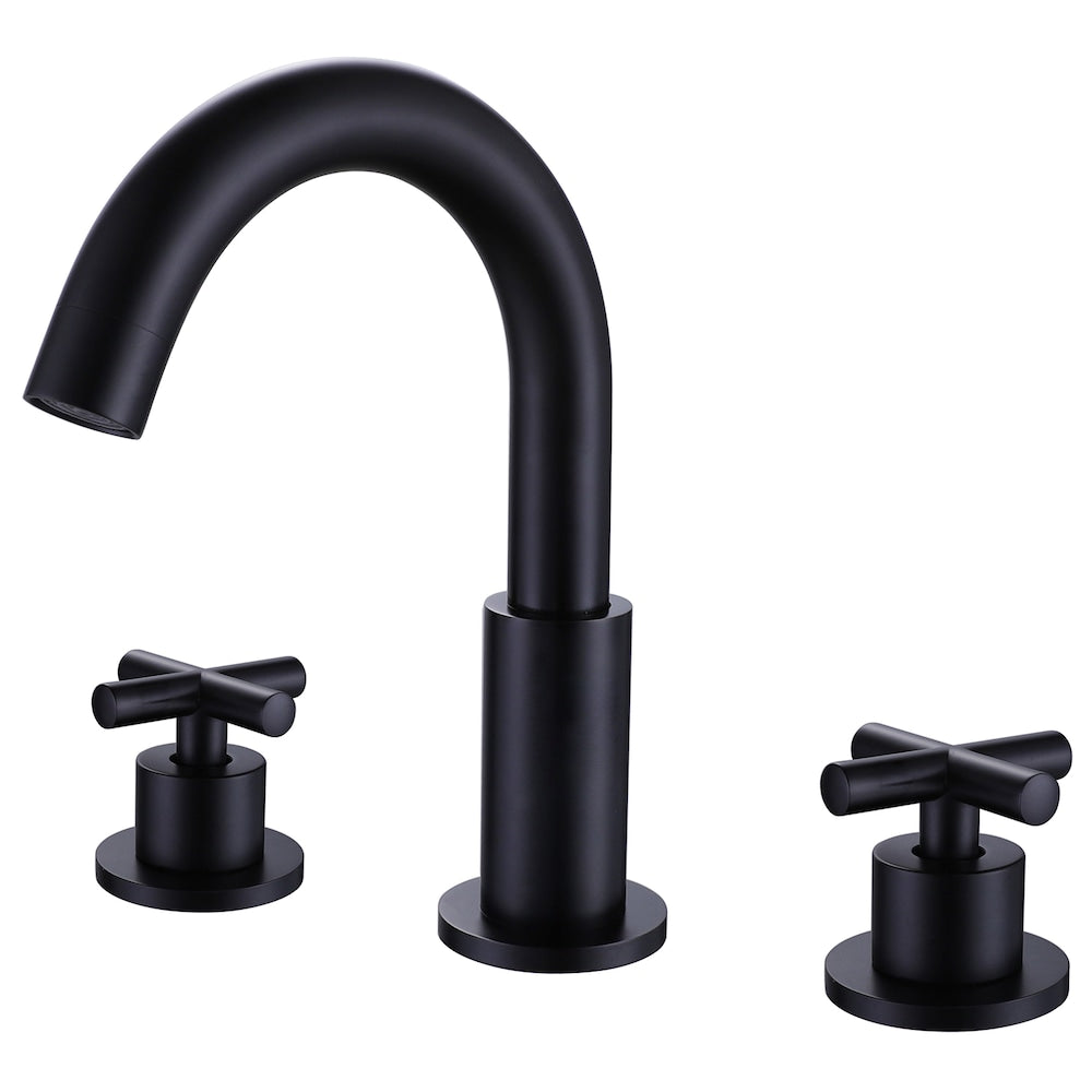 ZCJ4 Widespread Bathroom Sink Faucet with 2 Handle in Matte Black