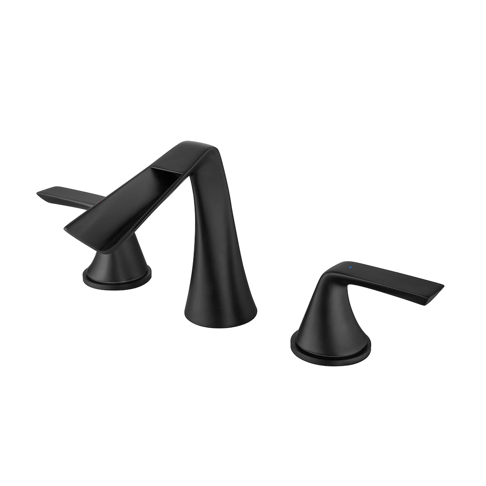 WBF10 Widespread Bathroom Sink Faucet with 2 Handle in Matte Black