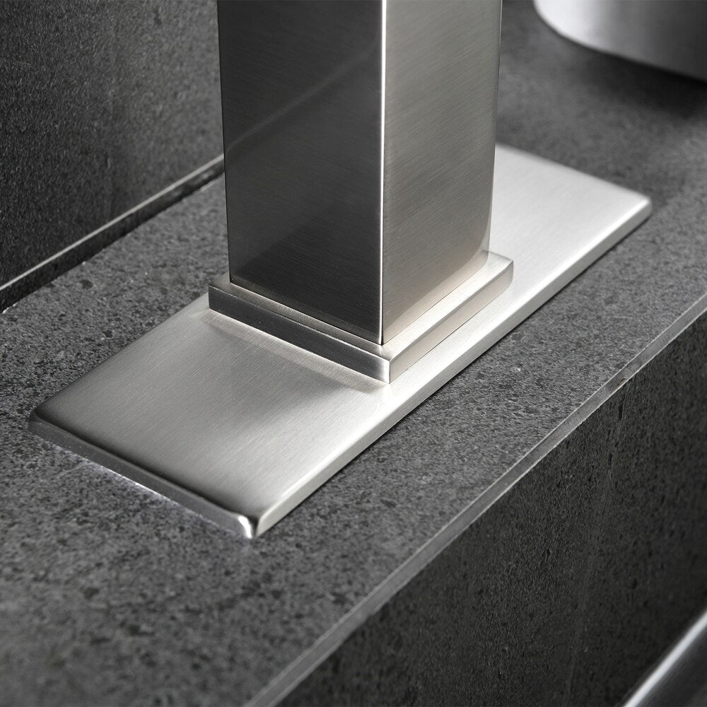 ZCJ5 Brushed Nickel Single Hole Bathroom Sink Faucet with Single Handle and Deck Plate