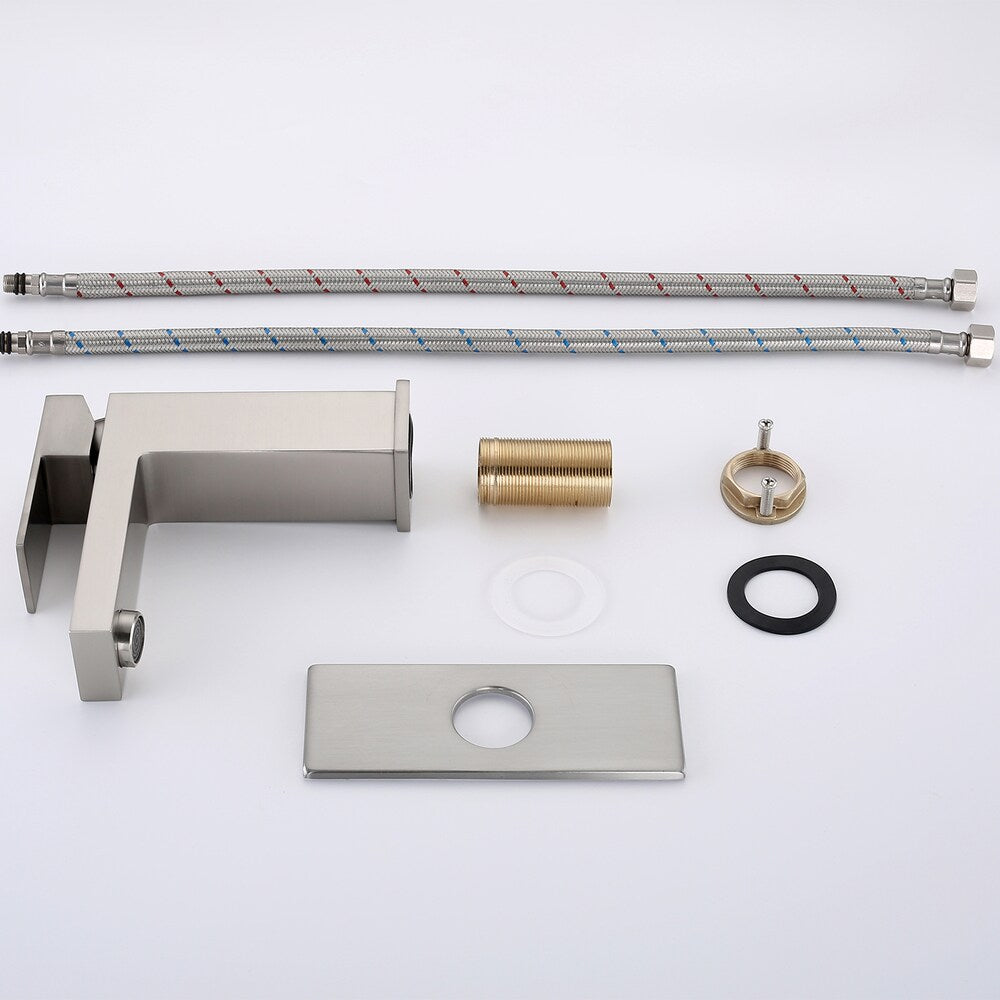 ZCJ5 Brushed Nickel Single Hole Bathroom Sink Faucet with Single Handle and Deck Plate