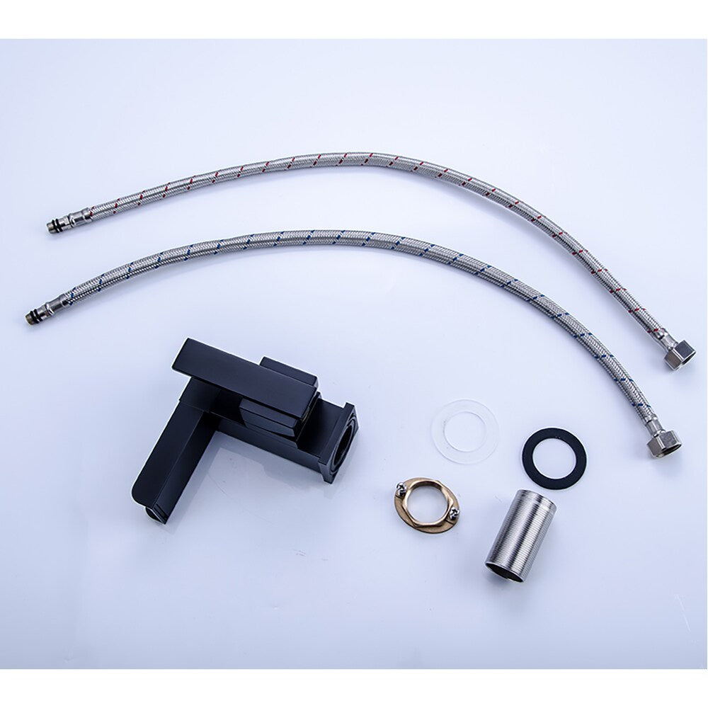 WBF11 Single Hole Bathroom Sink Faucet with Single Handle in Matte Black