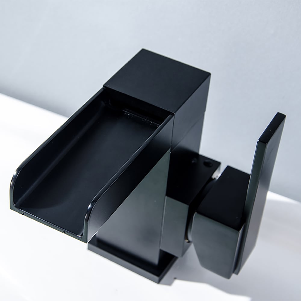 WBF11 Single Hole Bathroom Sink Faucet with Single Handle in Matte Black