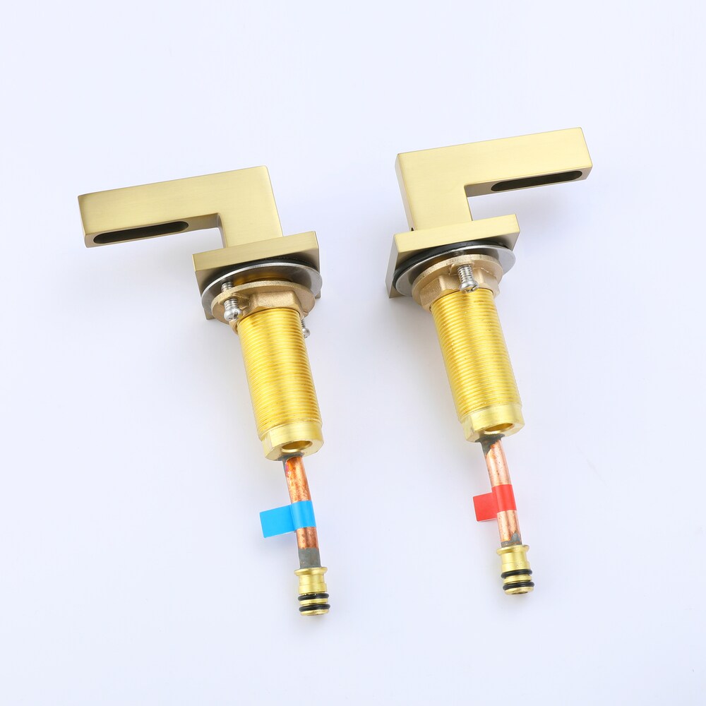 WBF12 Widespread Bathroom Sink Faucet with 2 Handle in Brushed Gold