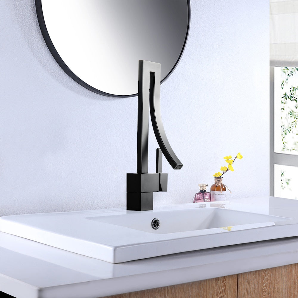 WBF14 Matte Black Single Hole Bathroom Sink Faucet with Single Handle