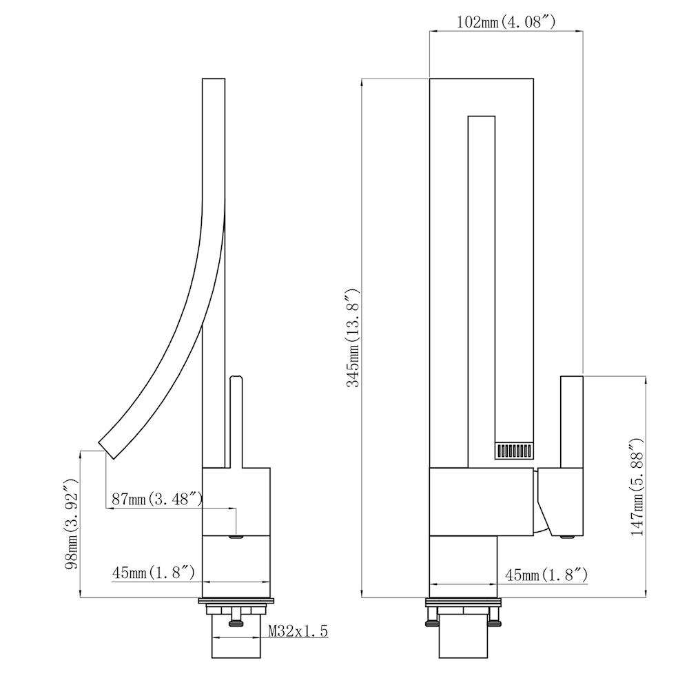 WBF14 Matte Black Single Hole Bathroom Sink Faucet with Single Handle