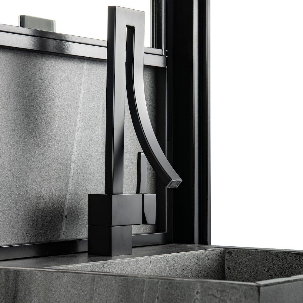 WBF14 Matte Black Single Hole Bathroom Sink Faucet with Single Handle