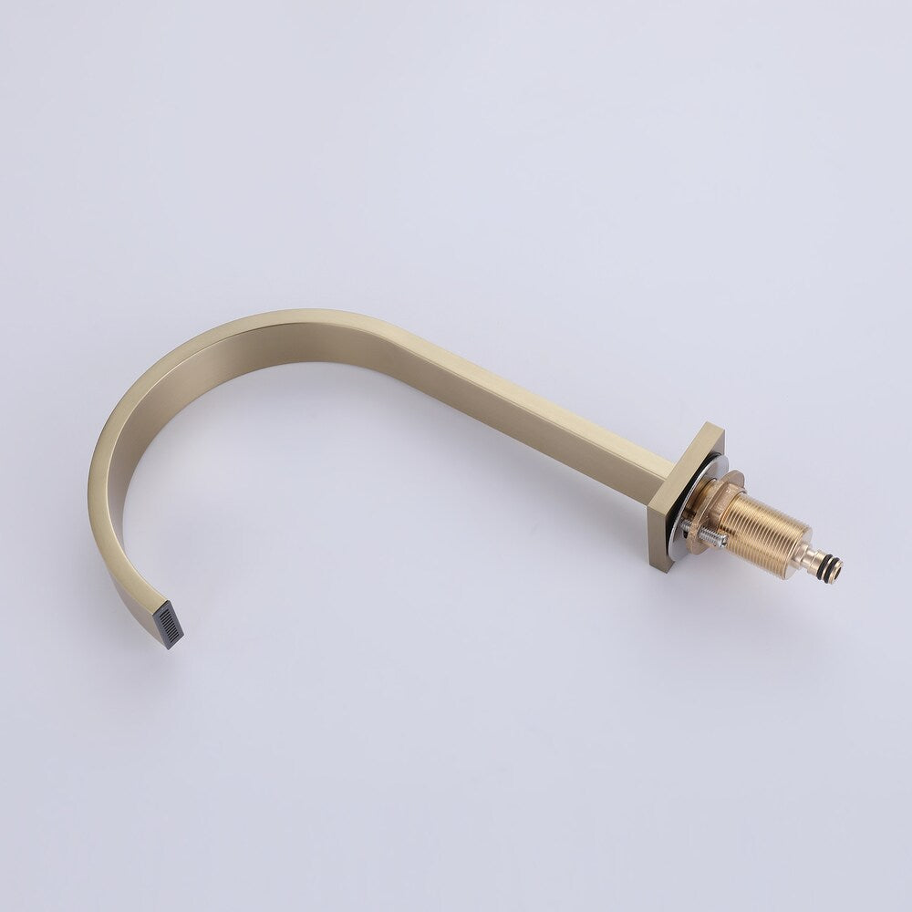 WBF15 Widespread Bathroom Sink Faucet with 2 Handle in Brushed Gold
