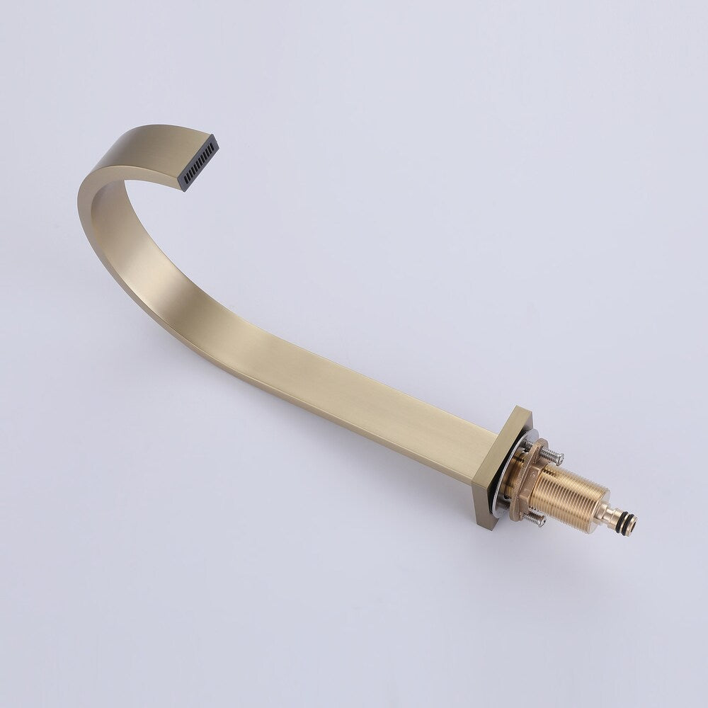 WBF15 Widespread Bathroom Sink Faucet with 2 Handle in Brushed Gold