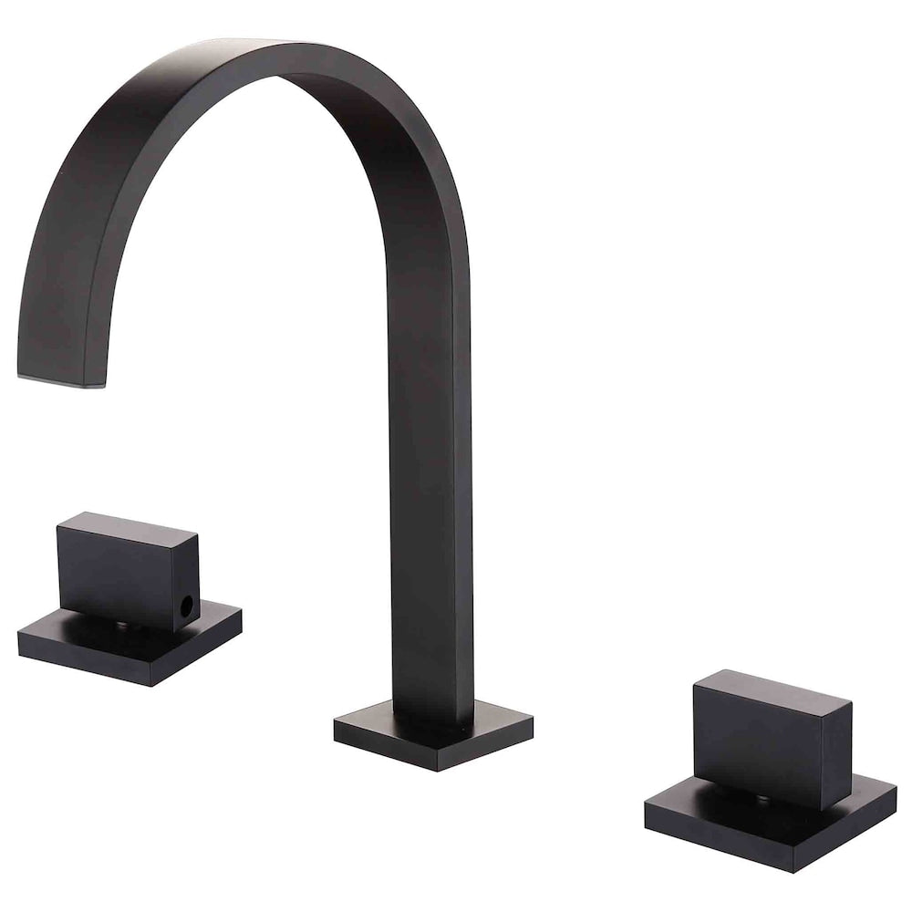 WBF15 Widespread Bathroom Sink Faucet with 2 Handle in Matte Black