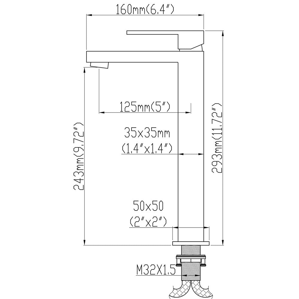 ZCJ6 Matte Black Single Hole Bathroom Sink Faucet with Single Handle and Deck Plate