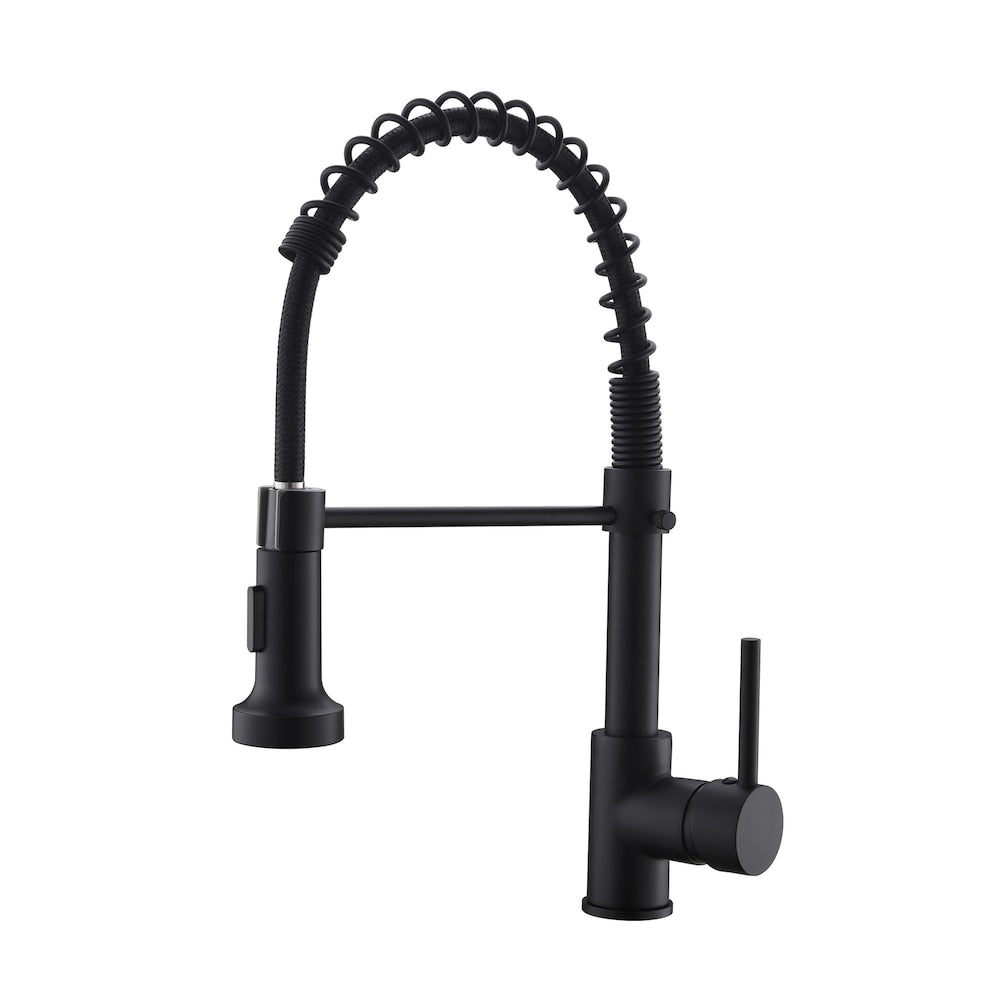 QZ1 Single-Handle Pull-Down Sprayer Kitchen Faucet in Matte Black
