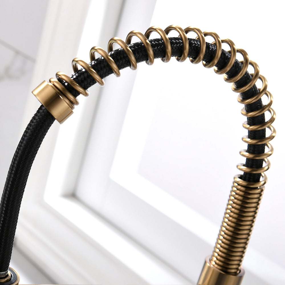 QZ2 Single-Handle Pull-Down Sprayer Kitchen Faucet in Brushed Gold