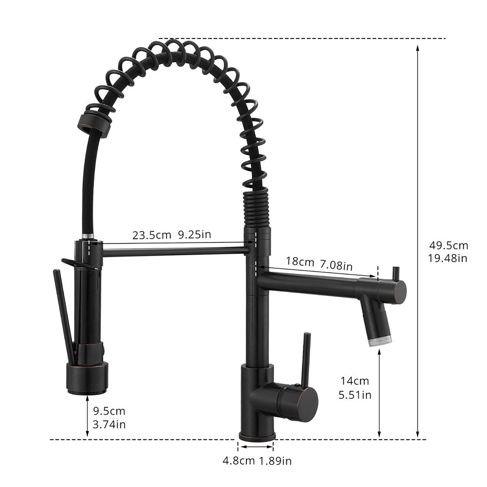 QZ5 Single-Handle Pull-Down Sprayer Kitchen Fauce in Oil Rubbed Bronze