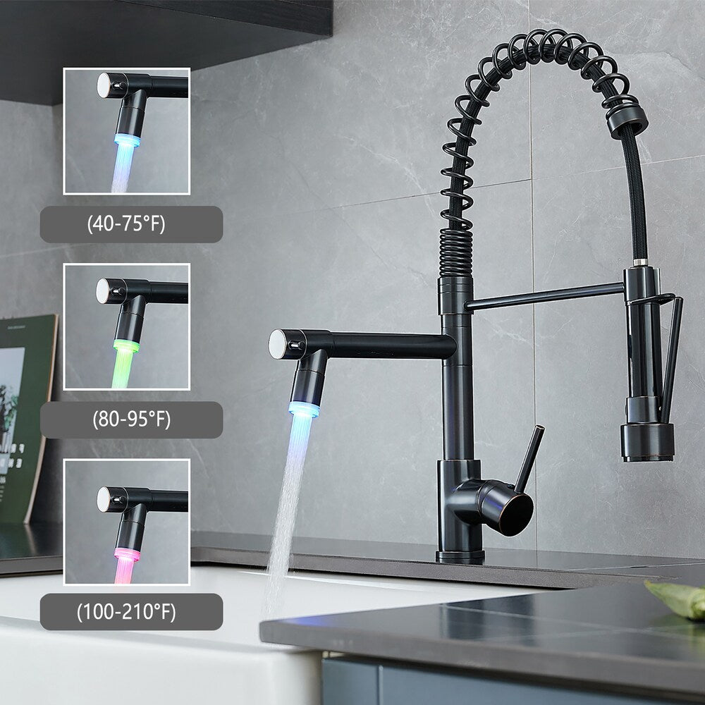 QZ5 Single-Handle Pull-Down Sprayer Kitchen Fauce in Oil Rubbed Bronze