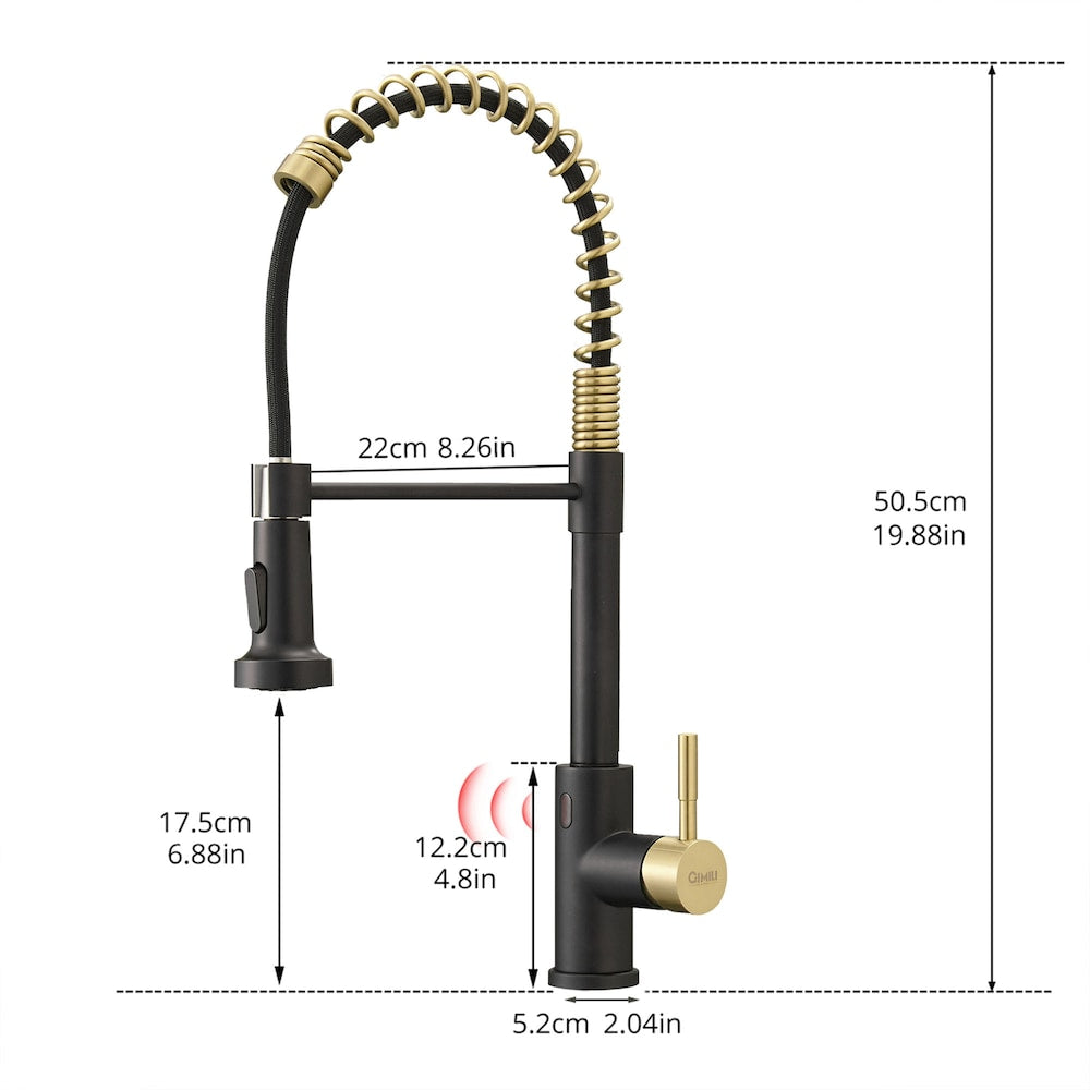 QZ8 Single-Handle Touchless Kitchen Faucet in Matte Black