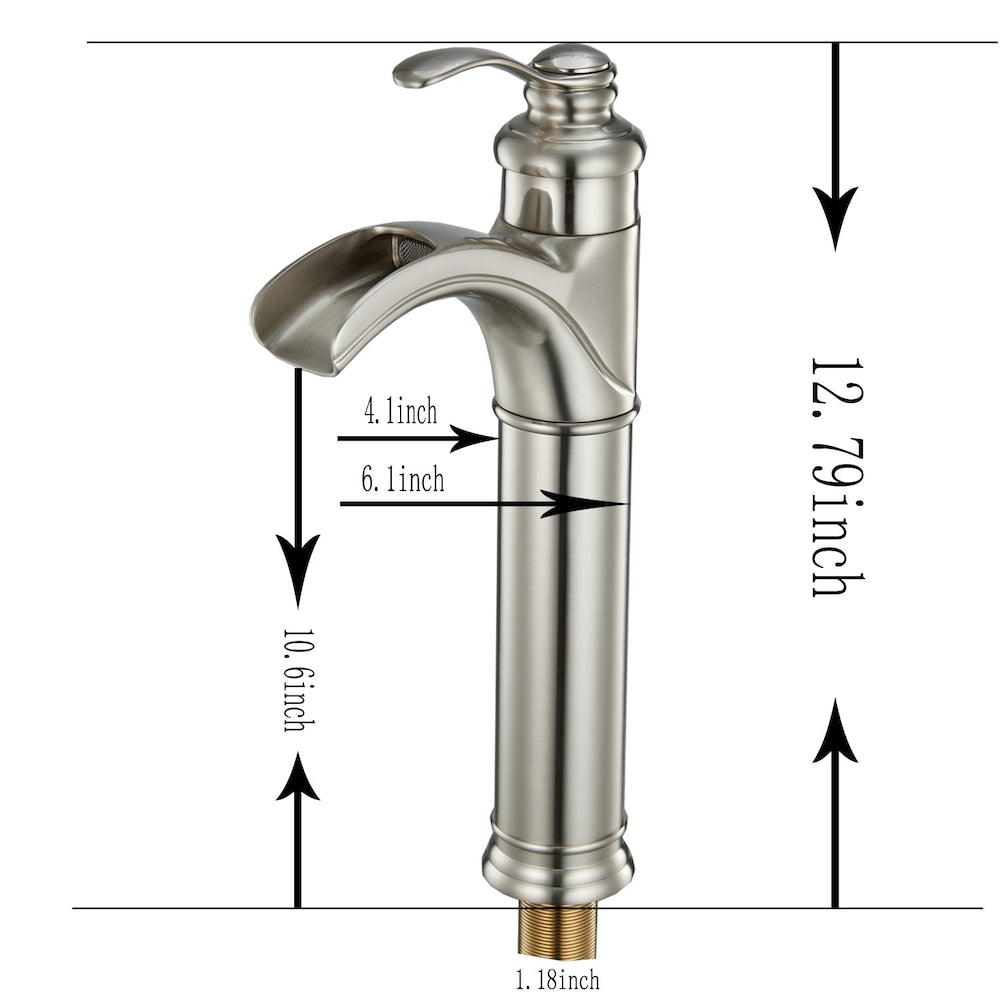 BZ1 Single Hole Bathroom Sink Faucet with Pop Up Drain in Brushed Nickel