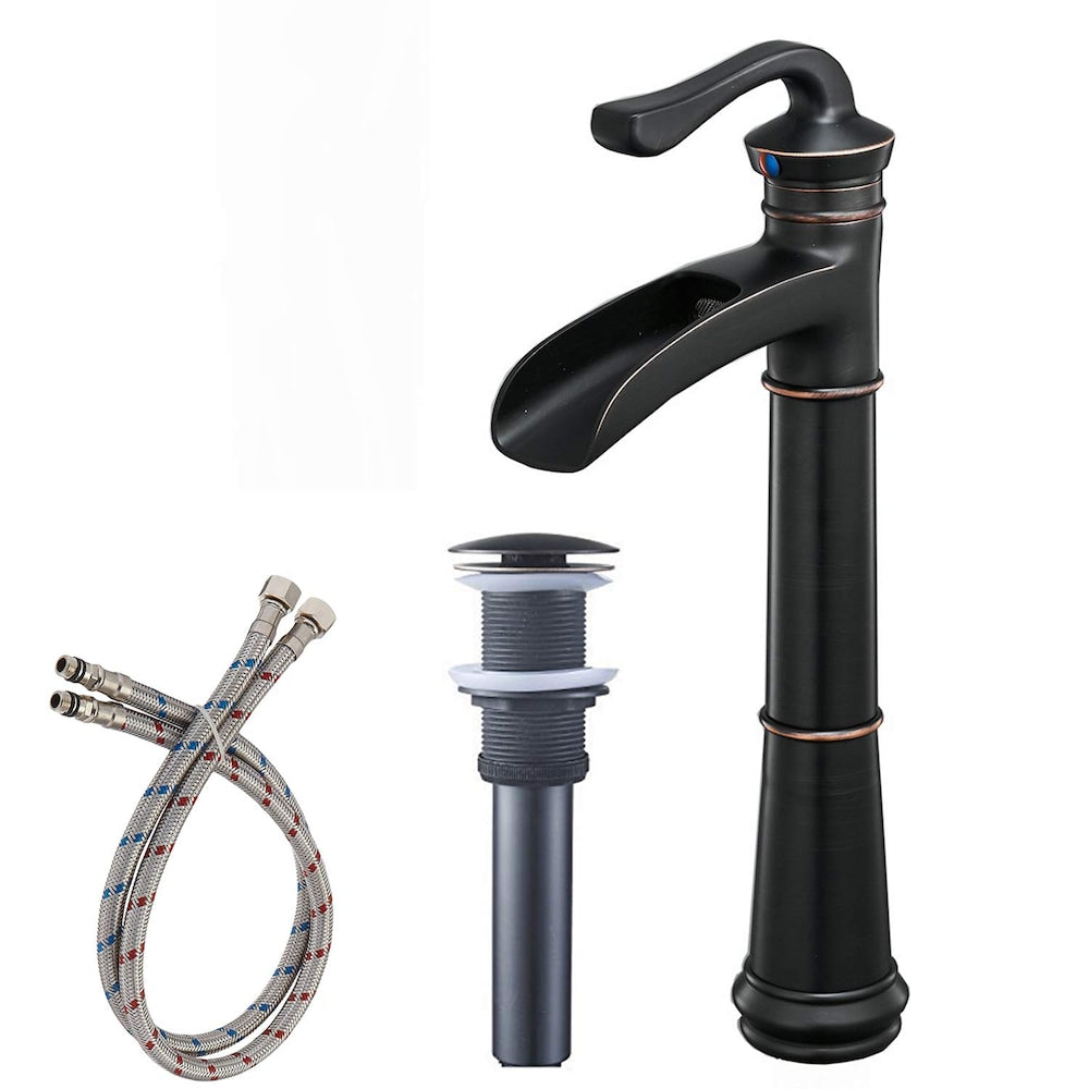 BZ3 Single Hole Bathroom Sink Faucet with Pop Up Drain in Oil Rubbed Bronze