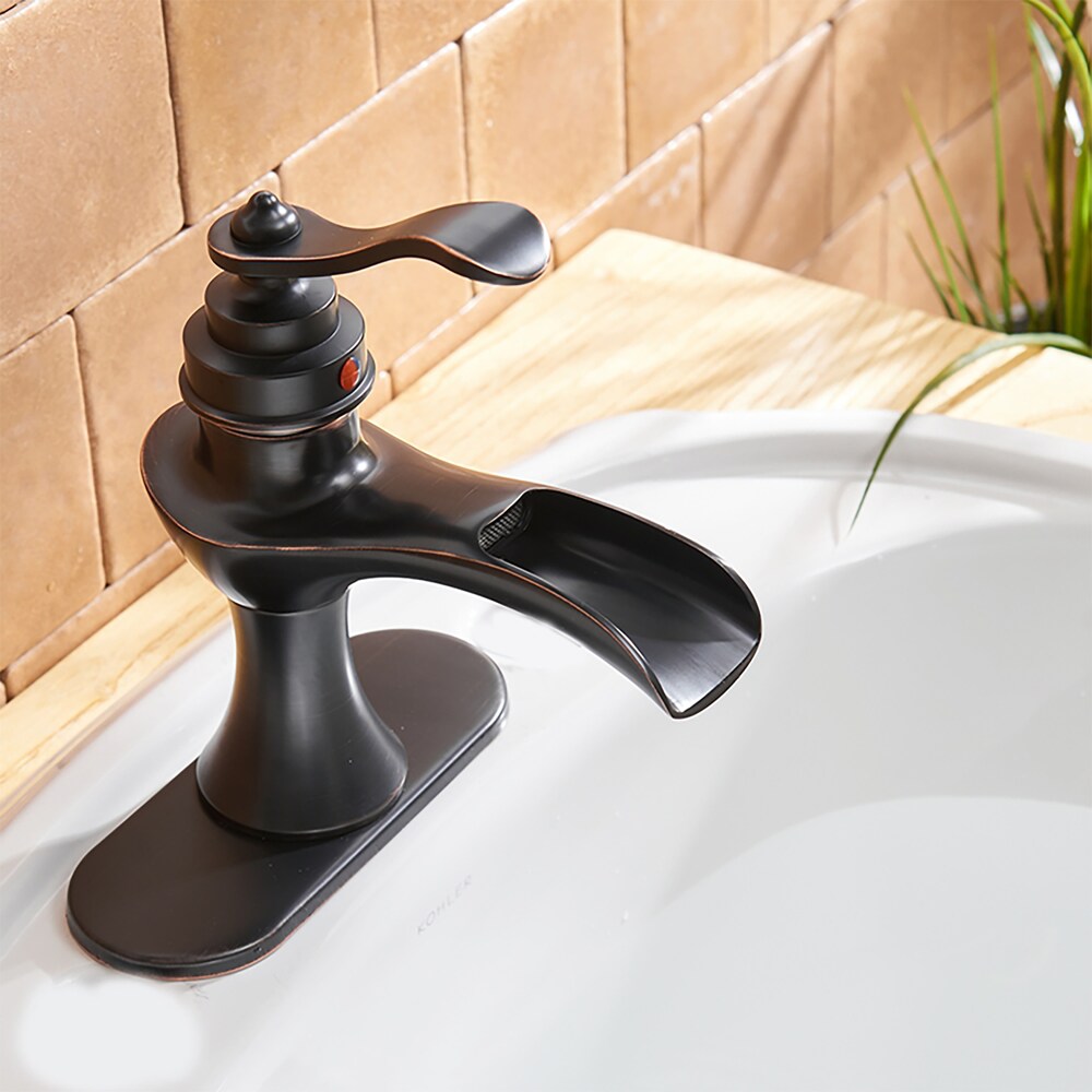 BZ7 Single Hole Bathroom Sink Faucet with Pop Up Drain in Oil Rubbed Bronze