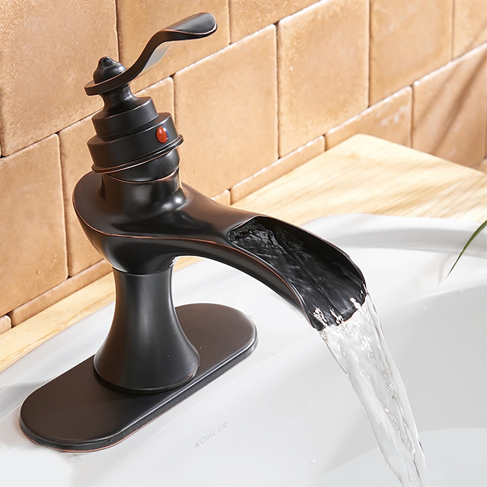 BZ7 Single Hole Bathroom Sink Faucet with Pop Up Drain in Oil Rubbed Bronze