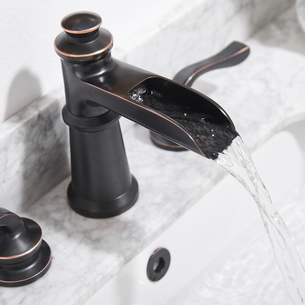 BZ80 Widespread Bathroom Sink Faucet with Two Handles in Oil Rubbed Bronze