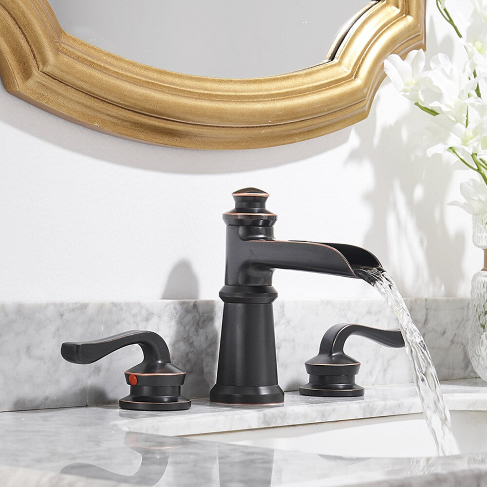 BZ80 Widespread Bathroom Sink Faucet with Two Handles in Oil Rubbed Bronze