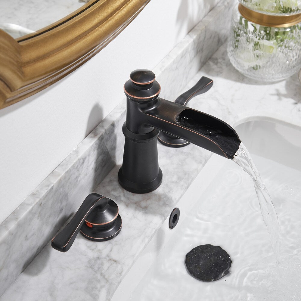 BZ80 Widespread Bathroom Sink Faucet with Two Handles in Oil Rubbed Bronze