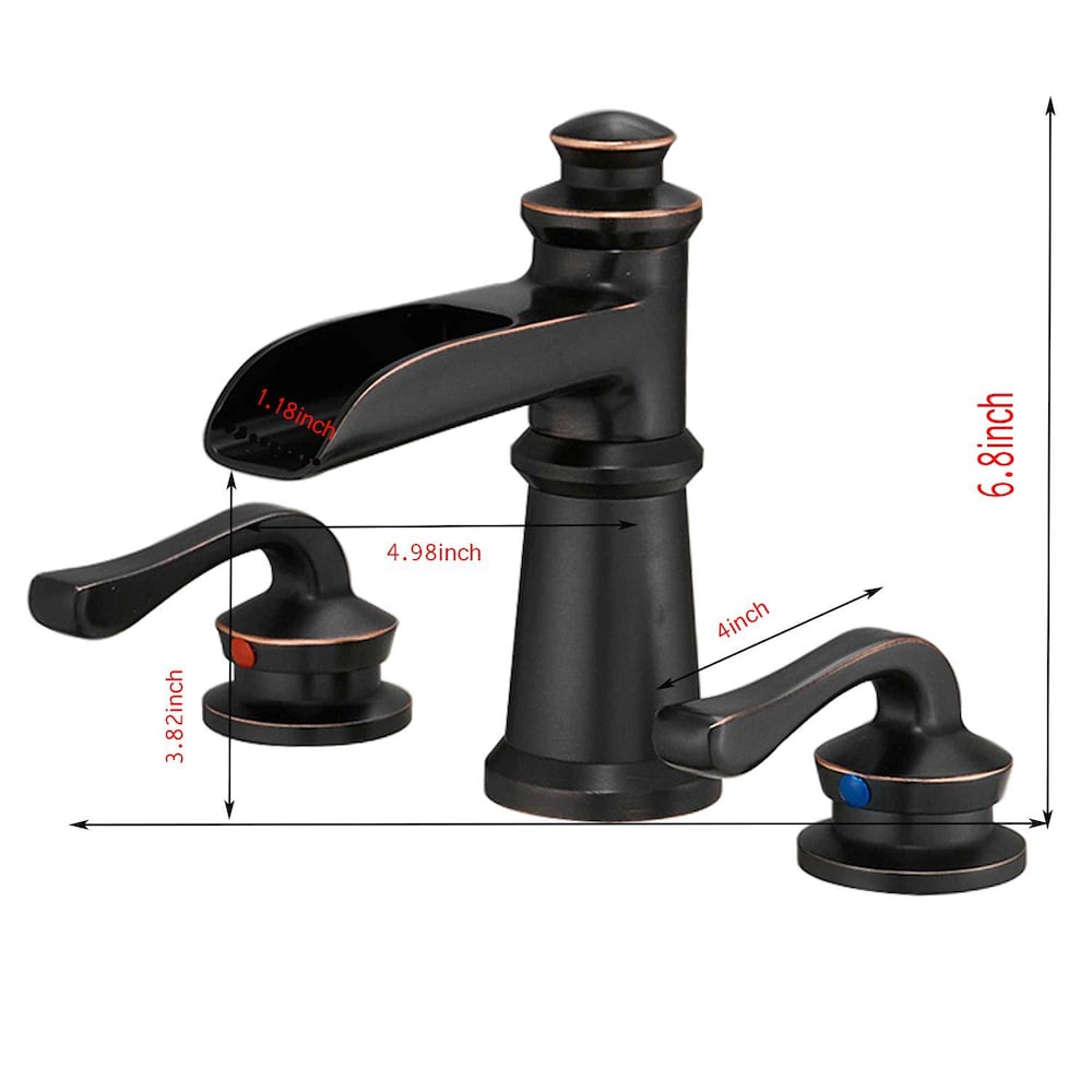 BZ8 Widespread Bathroom Sink Faucet with Two Handles and Pop Up Drain in Oil Rubbed Bronze