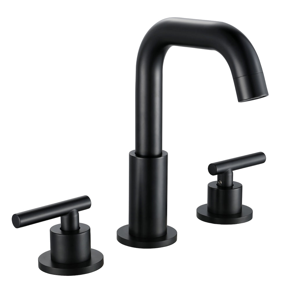 SZ1 Widespread Bathroom Sink Faucet with Two Handles in Matte Black