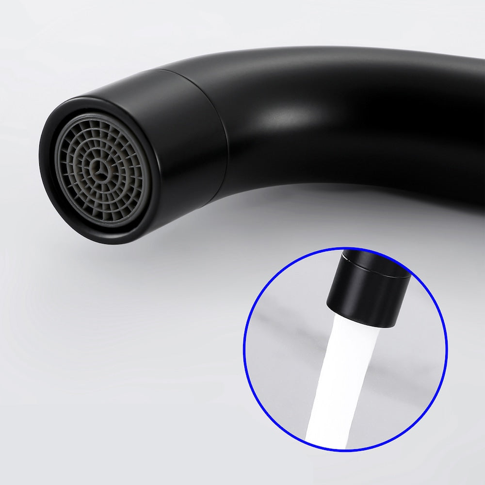 SZ1 Widespread Bathroom Sink Faucet with Two Handles in Matte Black