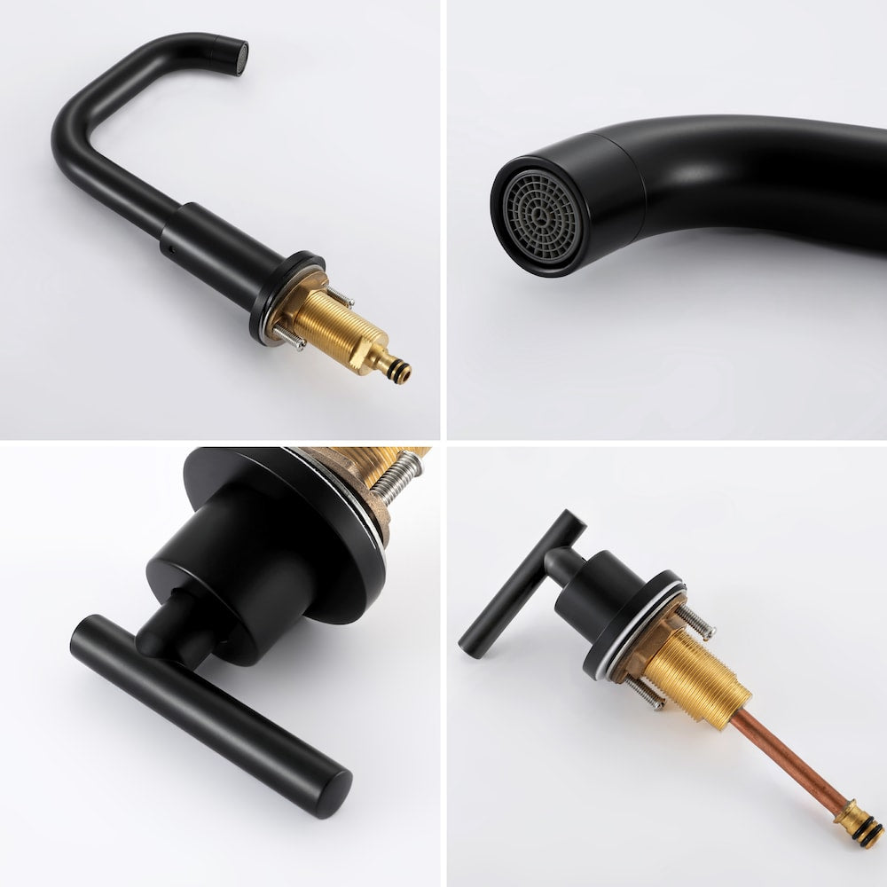 SZ1 Widespread Bathroom Sink Faucet with Two Handles in Matte Black