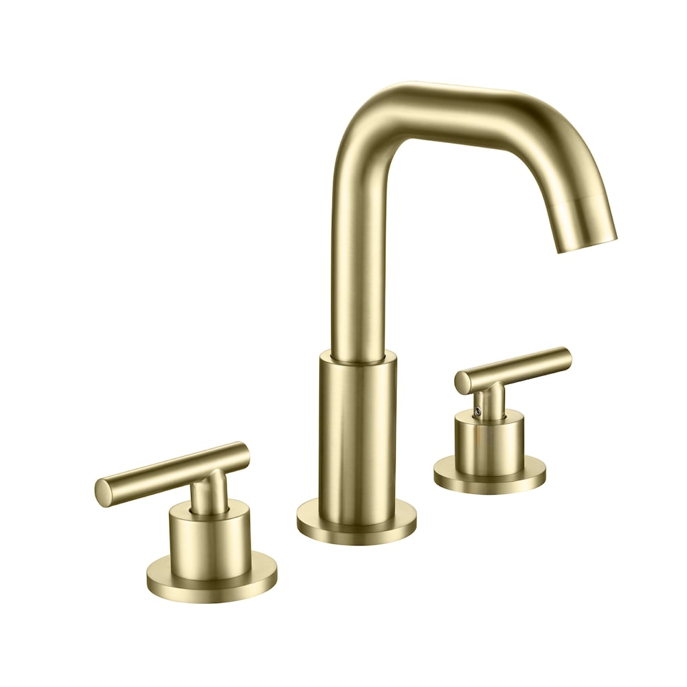 SZ1 Widespread Bathroom Sink Faucet with Two Handles in Brushed Gold