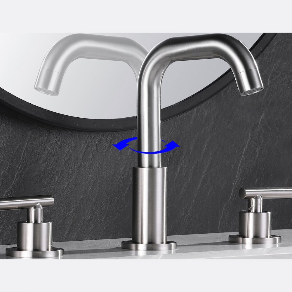 SZ1 Widespread Bathroom Sink Faucet with Two Handles in Brushed Nickel