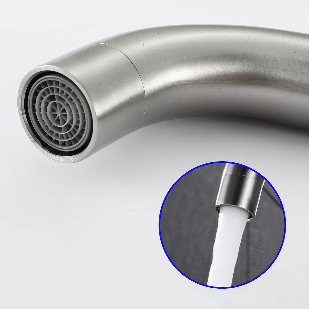 SZ1 Widespread Bathroom Sink Faucet with Two Handles in Brushed Nickel