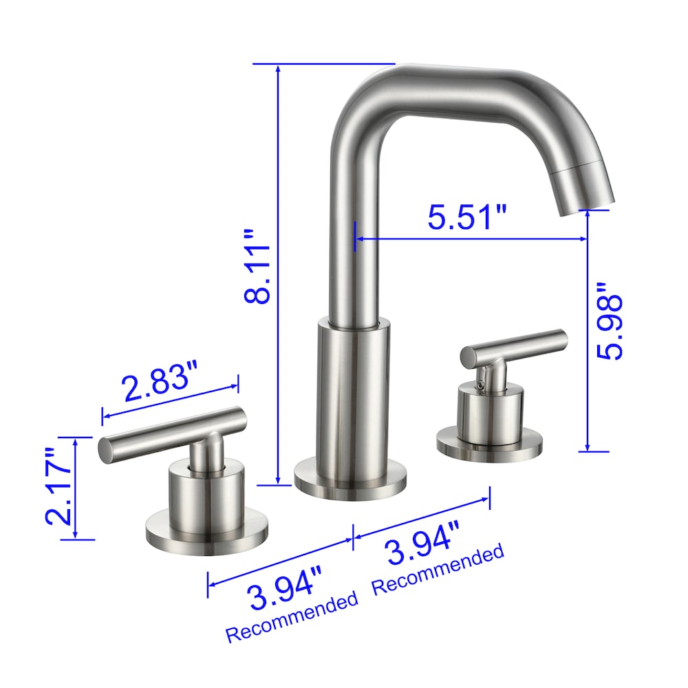 SZ1 Widespread Bathroom Sink Faucet with Two Handles in Brushed Nickel