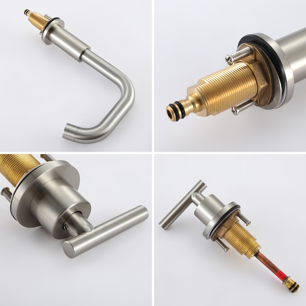 SZ1 Widespread Bathroom Sink Faucet with Two Handles in Brushed Nickel