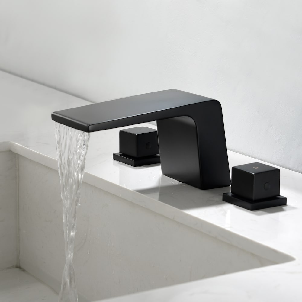 SZ2 8-inch Widespread Bathroom Sink Faucet in Matte Black