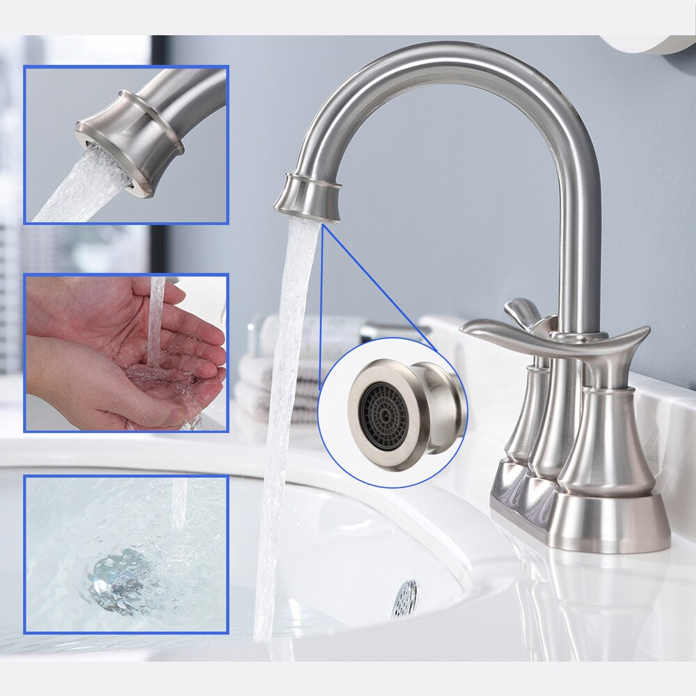 DZ1 4-inch Centreset Bathroom Sink Faucet in Brushed Nickel