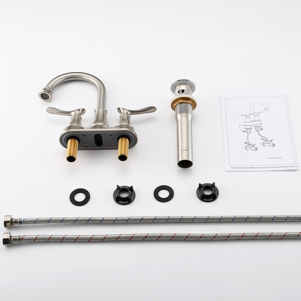 DZ1 4-inch Centreset Bathroom Sink Faucet in Brushed Nickel